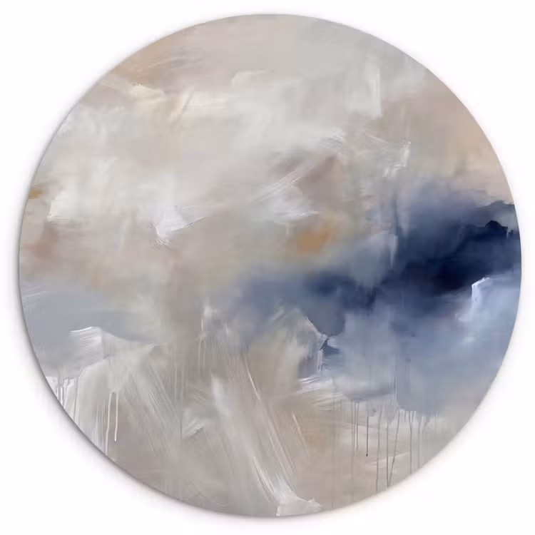 Muurcirkel - Abstract - Wolken - Sfeer - Modern - Beige — 1