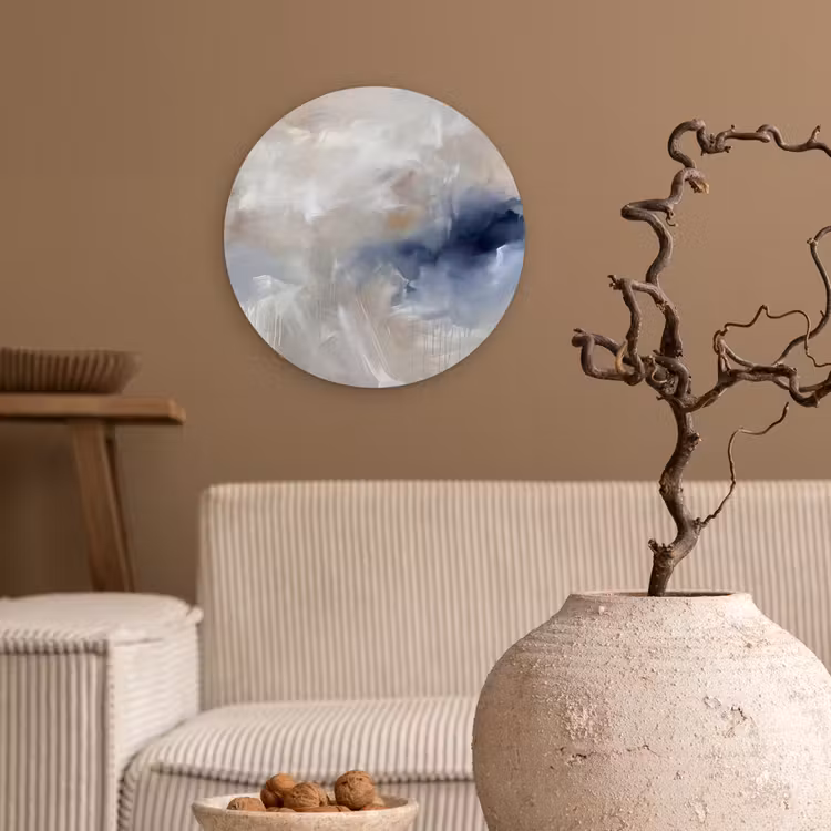 Muurcirkel - Abstract - Wolken - Sfeer - Modern - Beige — 2
