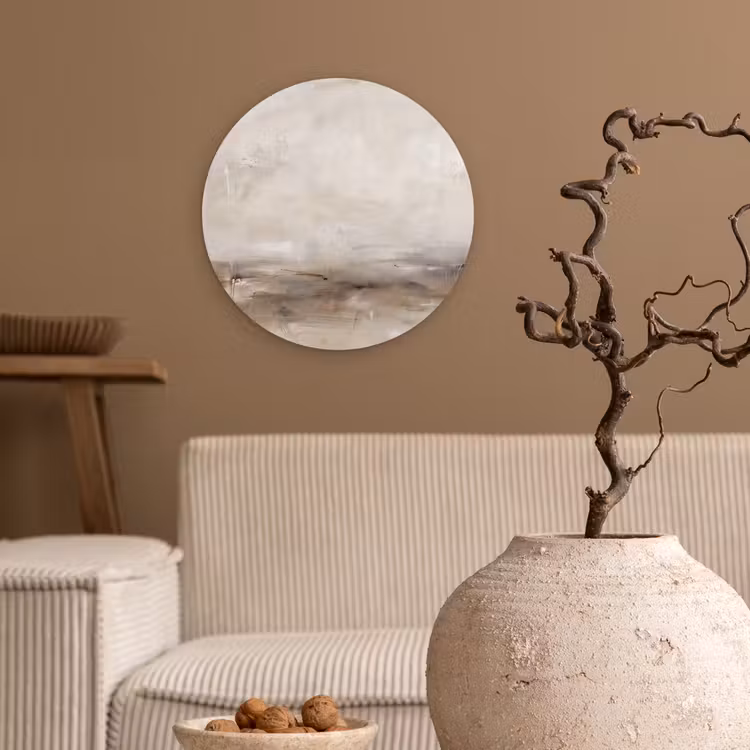 Muurcirkel - Abstrakt - Landschap - Modern - Beige - Kunst — 2