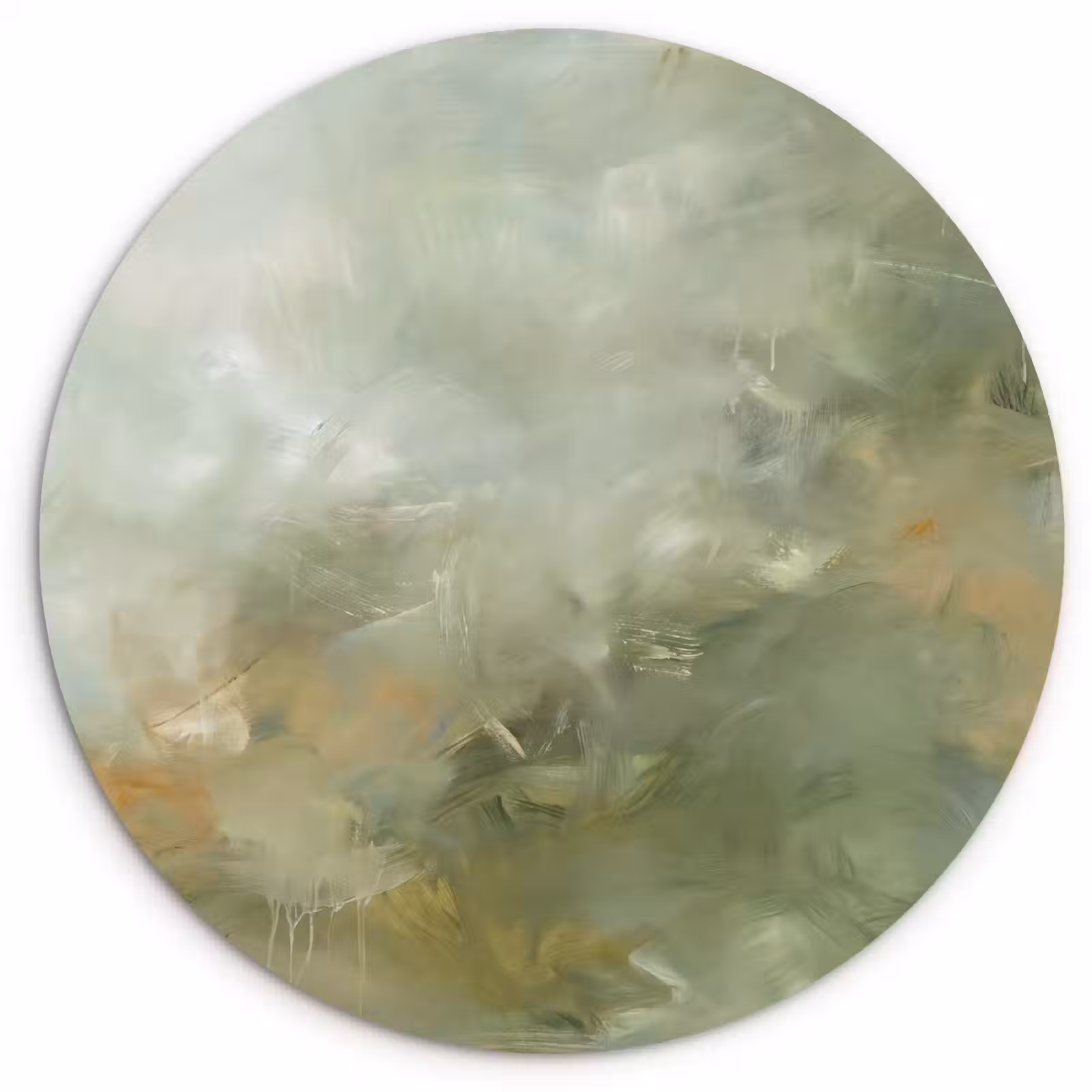 Muurcirkel - Abstract - Groen - Beige - Modern - Kunst — 1