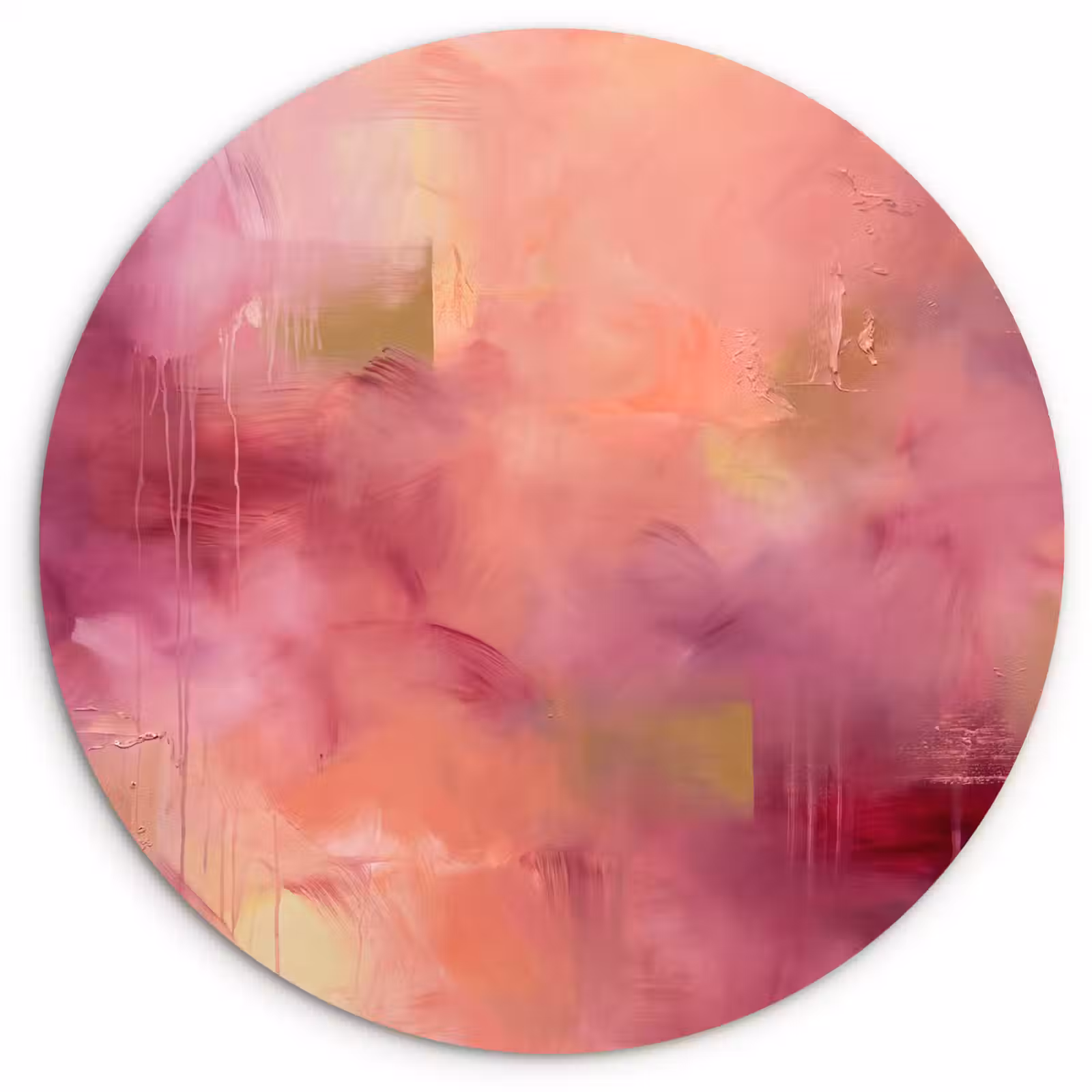 Muurcirkel - Abstract - Kleuren - Modern - Roze - Paars — 1