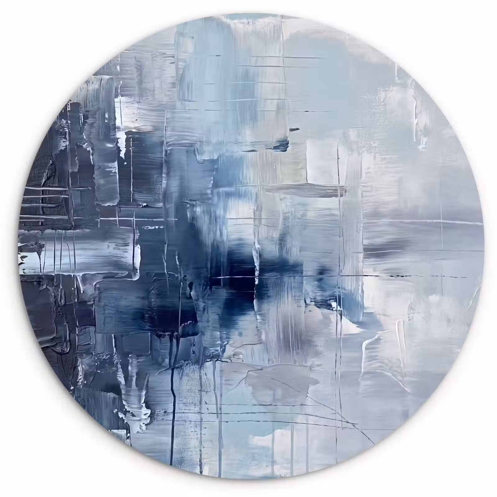 Muurcirkel - Abstract - Textuur - Kunst - Modern - Blauw — 1