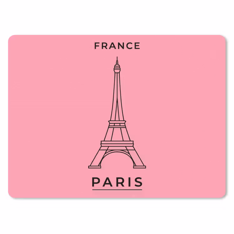 Muismat - Eiffeltoren - Parijs - Architectuur - Minimalistisch - Roze — 1
