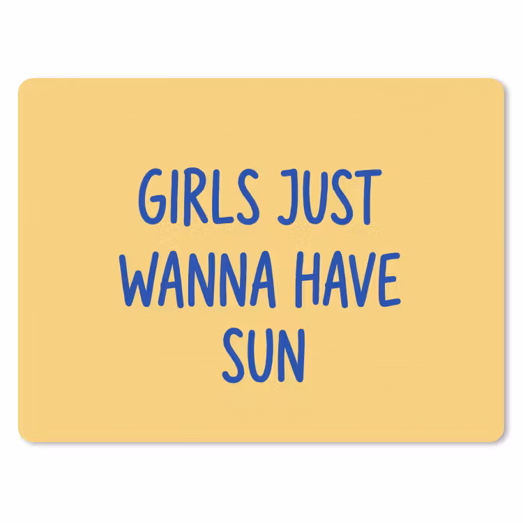 Muismat - Tekst - Zon - Zomer - Modern - Geel — 1
