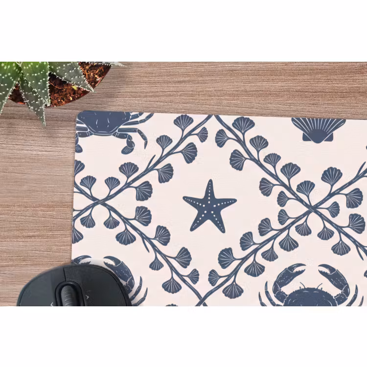 Muismat - Zee - Krab - Zeester - Patroon - Blauw — 4