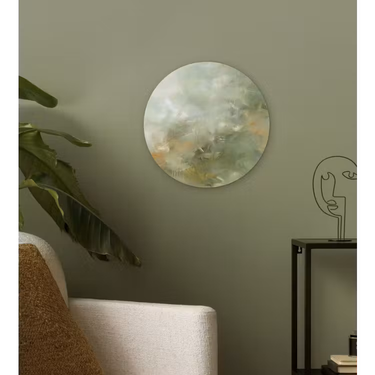 Muurcirkel - Abstract - Groen - Beige - Modern - Kunst — 3