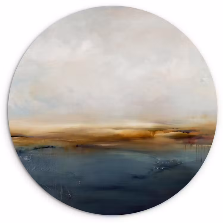 Muurcirkel - Abstract - Horizon - Water - Modern - Beige — 1