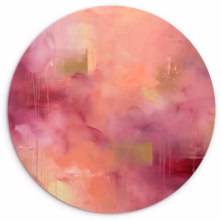 Muurcirkel - Abstract - Kleuren - Modern - Roze - Paars — 1