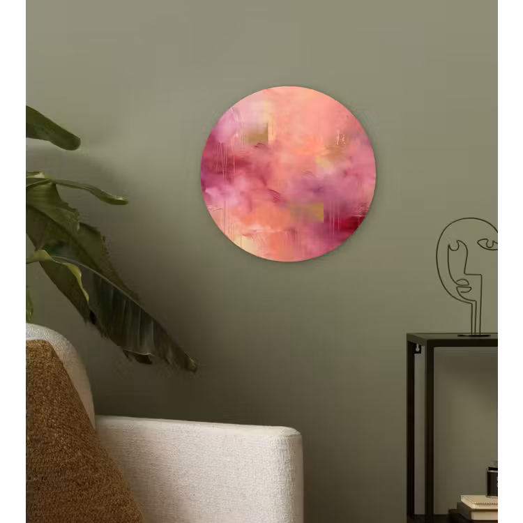 Muurcirkel - Abstract - Kleuren - Modern - Roze - Paars — 3