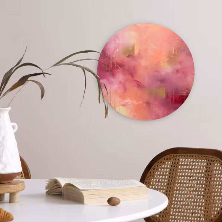 Muurcirkel - Abstract - Kleuren - Modern - Roze - Paars — 4