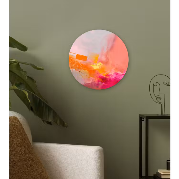 Muurcirkel - Abstract - Kleurrijk - Modern - Roze — 3