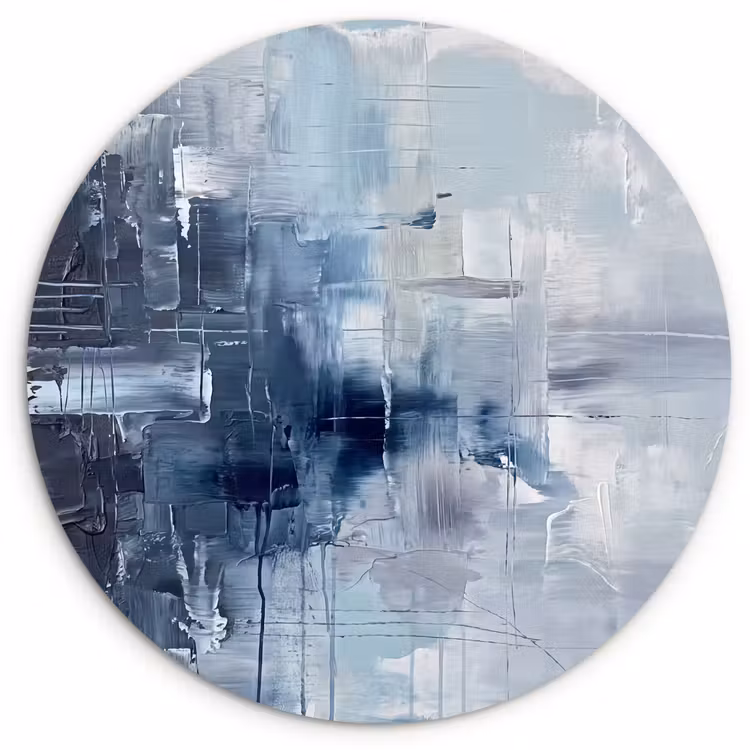 Muurcirkel - Abstract - Textuur - Kunst - Modern - Blauw — 1