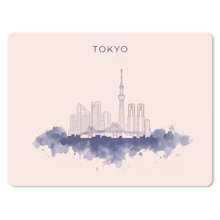 Muismat - Tokyo - Skyline - Stad - Abstract - Blauw — 1