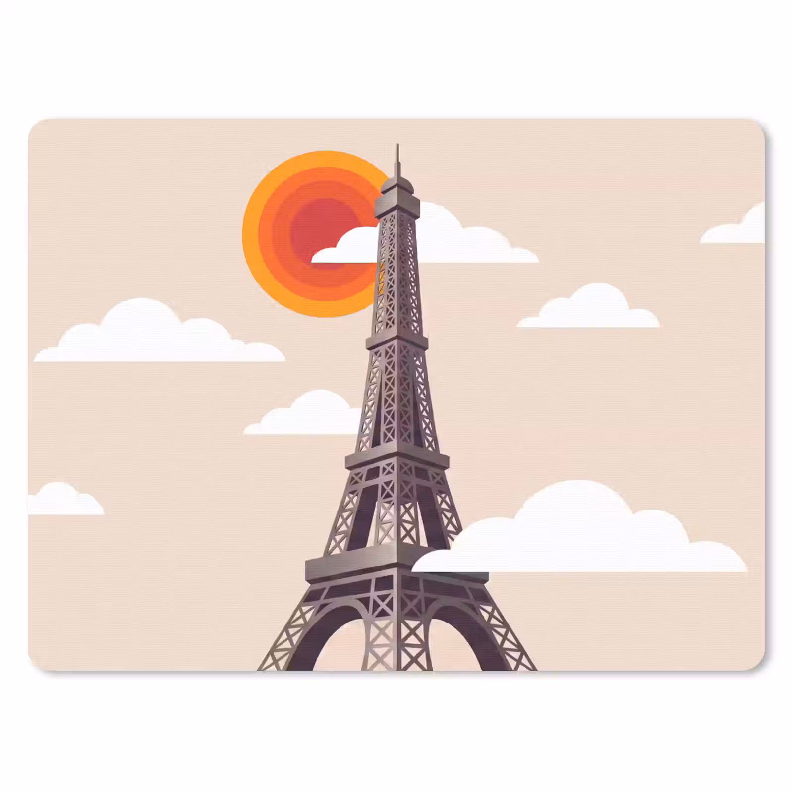 Muismat - Eiffeltoren - Zon - Architectuur - Abstract - Beige — 1