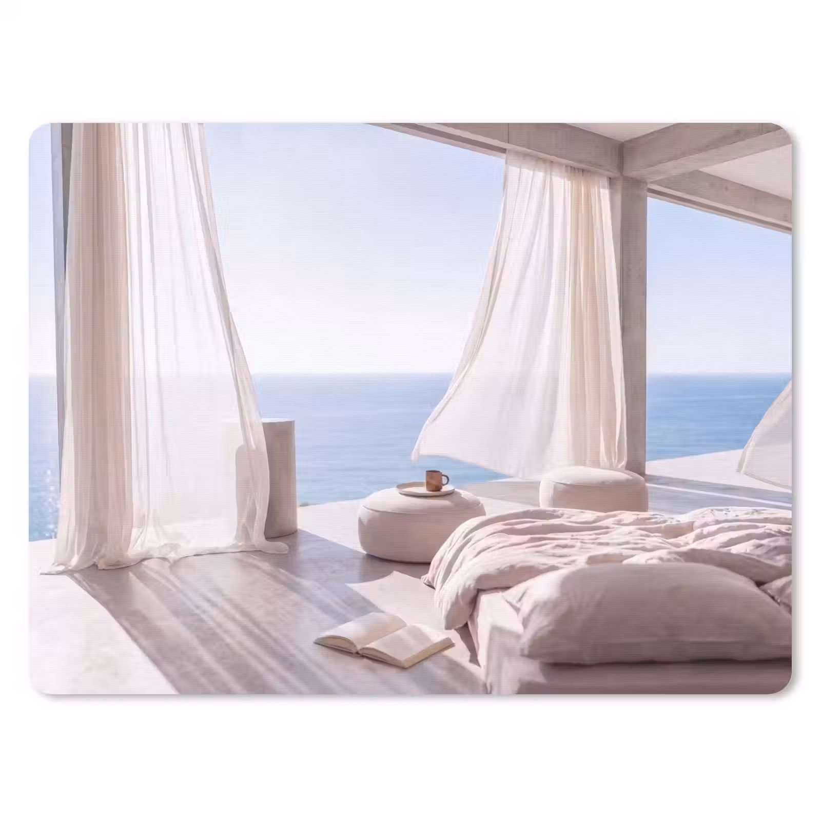 Muismat - Interieur - Zeezicht - Modern - Rust - Beige — 1