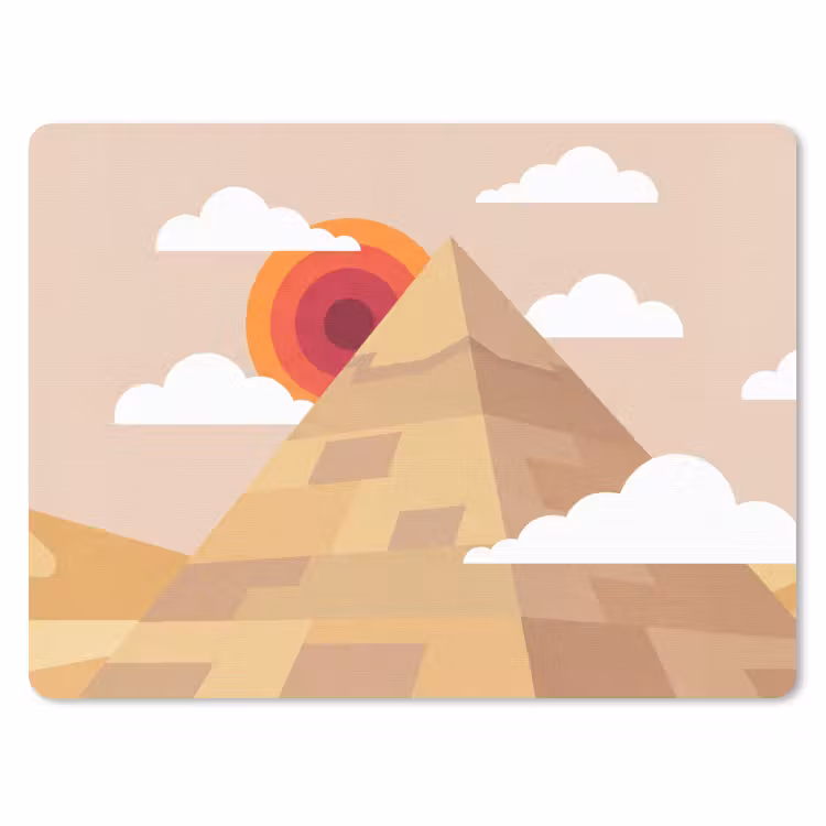 Muismat - Piramide - Zon - Woestijn - Modern - Oranje — 1