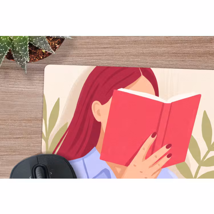 Muismat - Vrouw - Lezen - Thuis - Modern - Bloemen — 4
