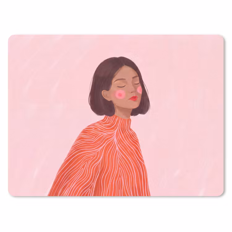 Muismat - Vrouw - Portret - Modern - Kunst - Roze — 1