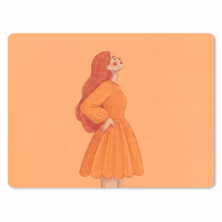 Muismat - Vrouw - Profiel - Mensen - Modern - Oranje — 1