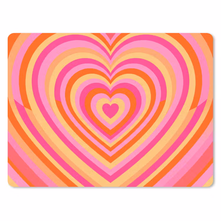 Muismat - Hart - Concentrisch - Abstract - Liefde - Kleurrijk — 1