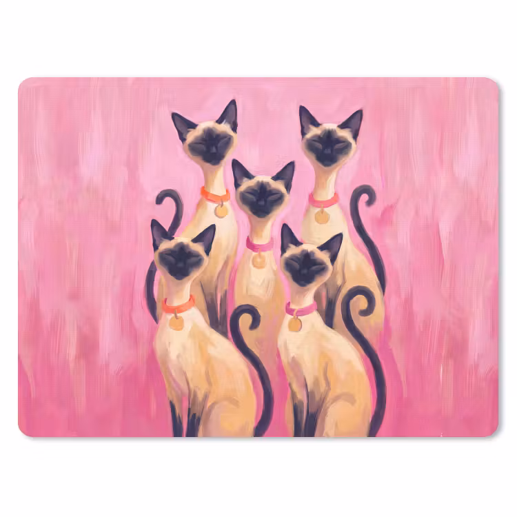 Muismat - Kat - Groep - Dieren - Modern - Roze — 1