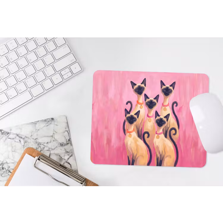 Muismat - Kat - Groep - Dieren - Modern - Roze — 2