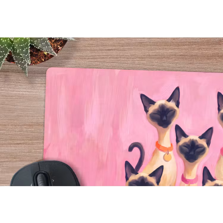 Muismat - Kat - Groep - Dieren - Modern - Roze — 4