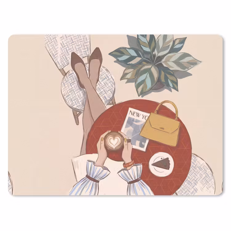 Muismat - Mensen - Cafe - Koffie - Stadsleven - Modern — 1
