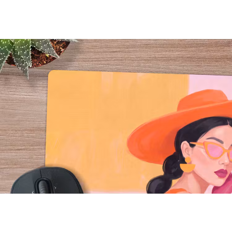 Muismat - Vrouw - Hoed - Mode - Modern - Oranje — 4