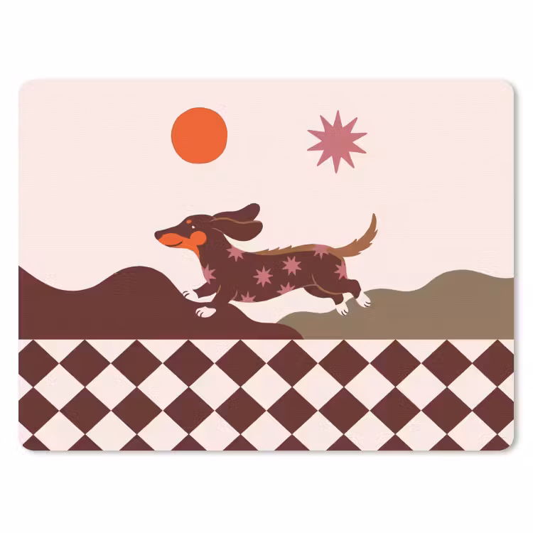 Muismat - Hond - Abstract - Dieren - Modern - Bruin — 1