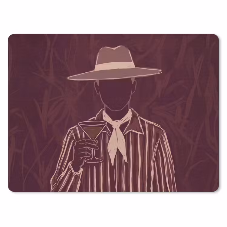 Muismat - Mens - Hoed - Cocktail - Abstract - Bruin — 1