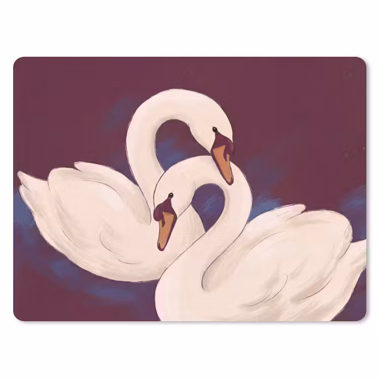 Muismat - Vogel - Koppel - Liefde - Abstract - Wit — 1