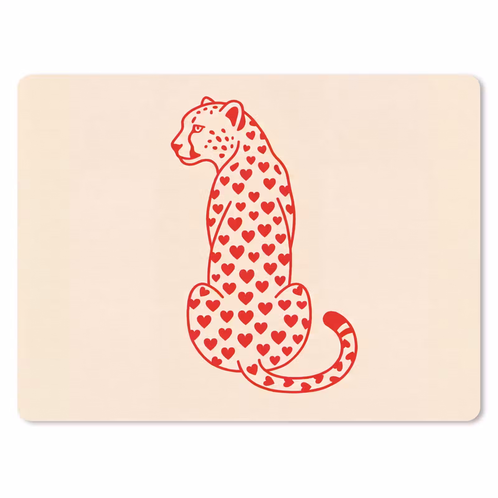 Muismat - Kat - Harten - Dieren - Modern - Rood — 1