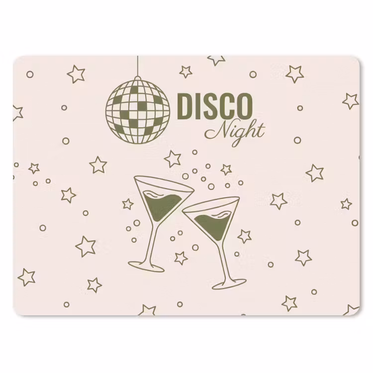 Muismat - Feest - Disco - Drank - Illustratie - Groen — 1