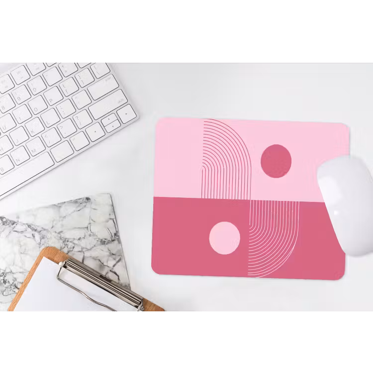 Muismat - Geometrie - Patroon - Abstract - Roze - Modern — 2