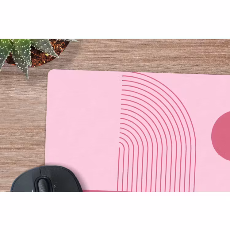 Muismat - Geometrie - Patroon - Abstract - Roze - Modern — 4