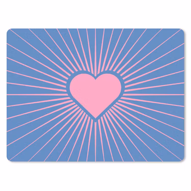 Muismat - Hart - Stralen - Liefde - Modern - Roze — 1
