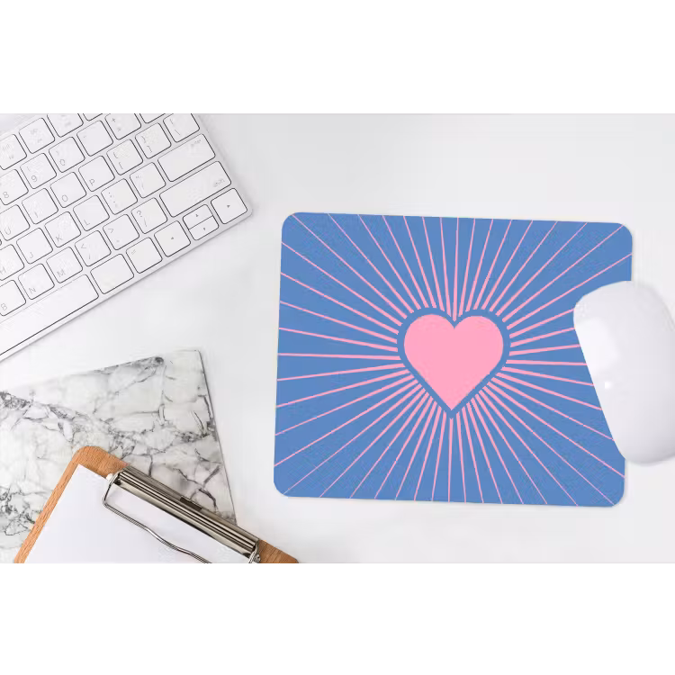 Muismat - Hart - Stralen - Liefde - Modern - Roze — 2