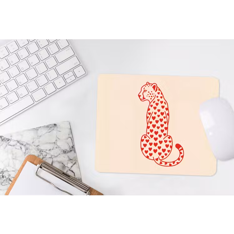 Muismat - Kat - Harten - Dieren - Modern - Rood — 2