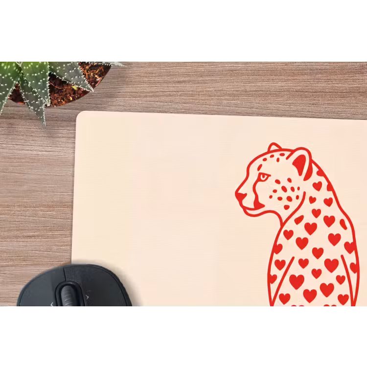 Muismat - Kat - Harten - Dieren - Modern - Rood — 4