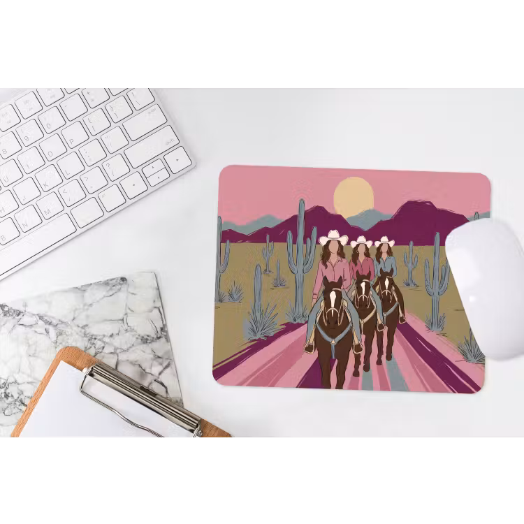 Muismat - Mensen - Paard - Woestijn - Abstract - Roze — 2