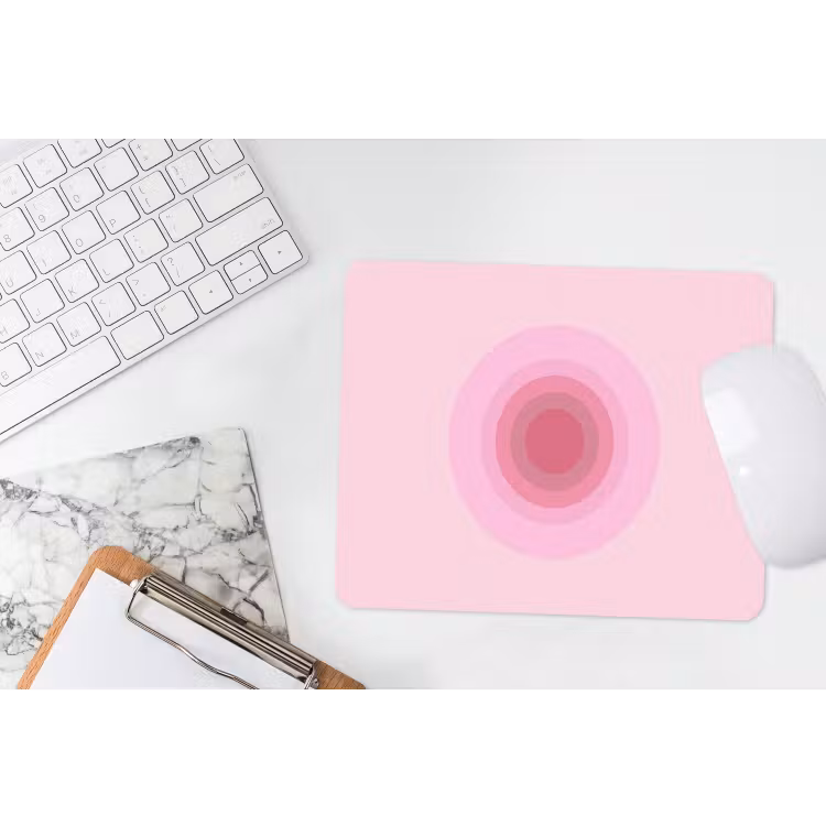 Muismat - Patroon - Cirkels - Abstract - Roze - Modern — 2