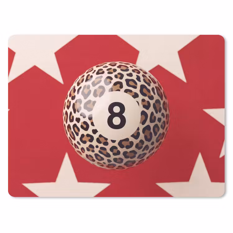 Muismat - Spel - Dierenprint - Nummer 8 - Modern - Rood — 1