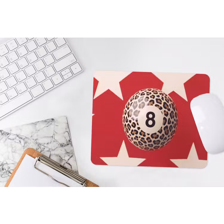 Muismat - Spel - Dierenprint - Nummer 8 - Modern - Rood — 2