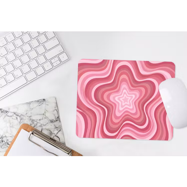 Muismat - Ster - Golvend - Abstract - Roze — 2