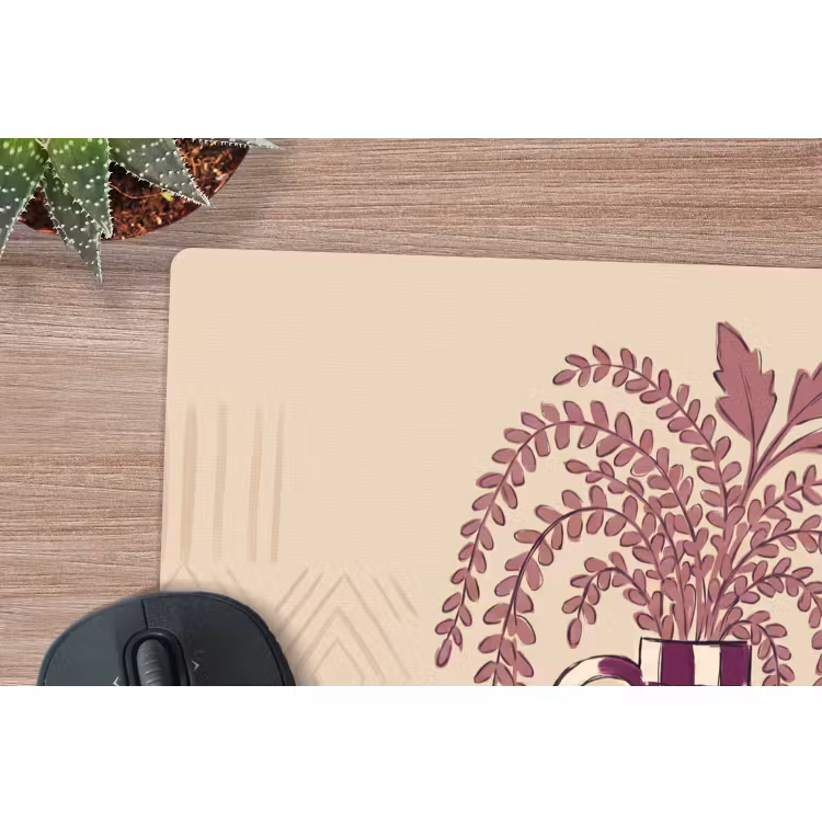 Muismat - Vaas - Geruit - Planten - Modern - Paars — 4