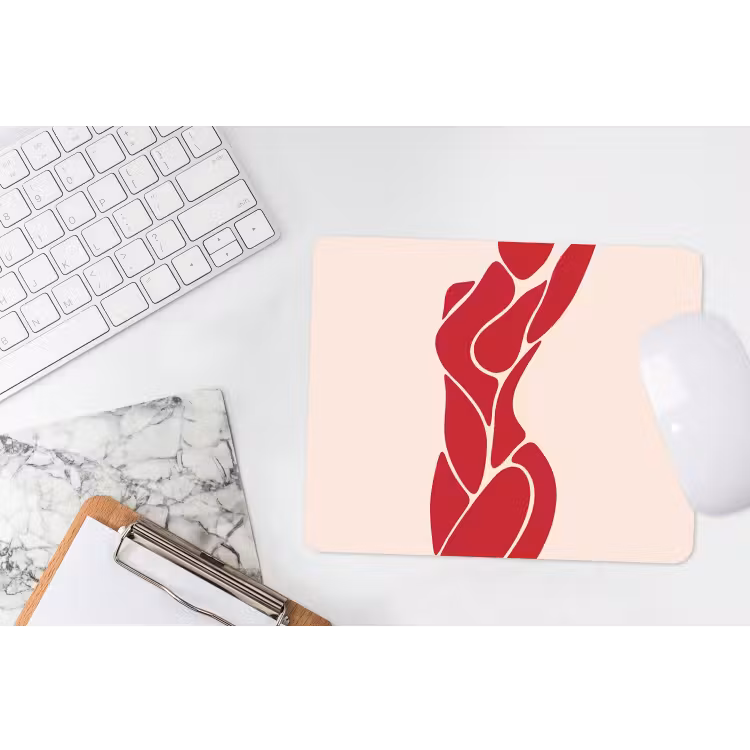 Muismat - Vrouw - Figuur - Abstract - Modern - Rood — 2