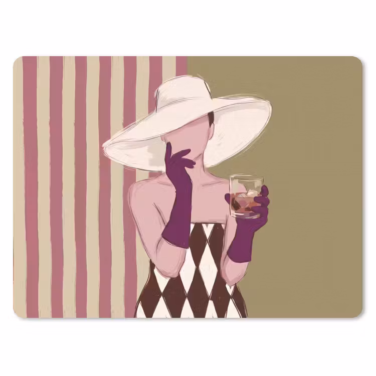 Muismat - Vrouw - Hoed - Mode - Abstract - Kleurrijk — 1