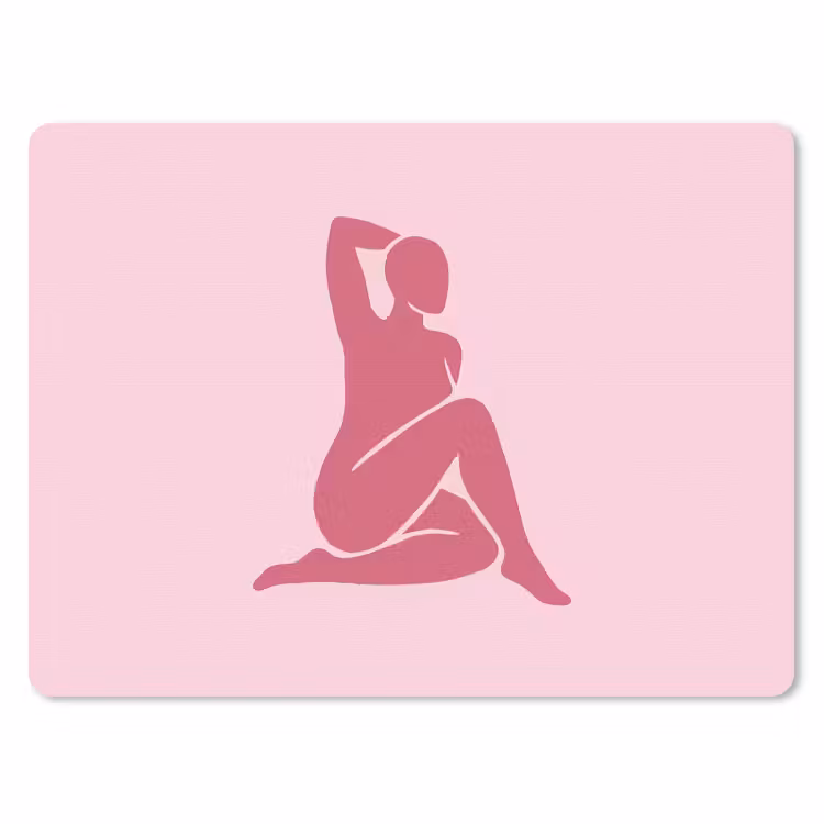 Muismat - Vrouw - Silhouet - Abstract - Modern - Roze — 1