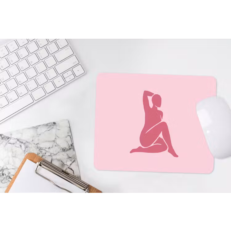 Muismat - Vrouw - Silhouet - Abstract - Modern - Roze — 2